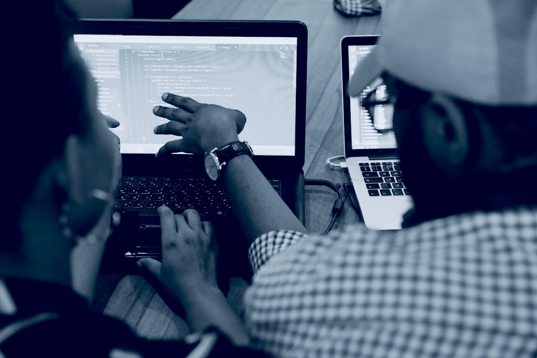 Coding students working together